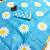 Sky blue linen gold piping digital print saree with blouse piece