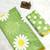 Green linen gold piping digital print saree with blouse piece