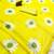 Yellow linen gold piping digital print saree with blouse piece