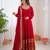 Red vichitra silk thread with sequence anarkali suit