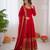 Red vichitra silk thread with sequence anarkali suit