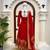 Red vichitra silk thread with sequence anarkali suit