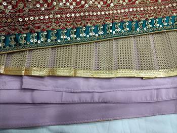 Pink Satin Heavy Embroidery Sequence work Bridal Lehenga Choli with Dupatta For Women 8