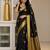 Black color art silk blend sarees with blouse