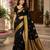 Black color art silk blend sarees with blouse