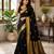 Black color art silk blend sarees with blouse
