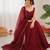 Maroon chanderi jacquard butti designer anarkali suit