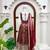 Deep maroon chanderi jacquard butti designer anarkali suit