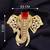 Royal elephant designer brooch with red emerald-cut crystal & american diamond stones | gold-plated statement brooch
