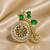 Designer bicycle brooch with emerald green crystal stones & american diamonds | gold-plated vintage cycle brooch pin