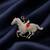Royal horse rider designer brooch pin | gold-tone equestrian statement brooch for men & women