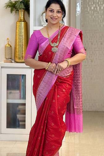 Multicolor art silk blend sarees with blouse