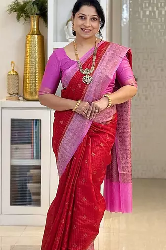 Multicolor art silk blend sarees with blouse