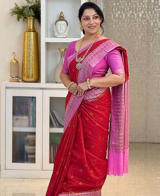 Multicolor art silk blend sarees with blouse 2