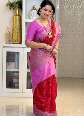Multicolor art silk blend sarees with blouse 3