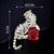 Royal white tiger designer brooch with ruby red crystal stone | luxury silver-tone animal statement brooch pin