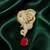 Royal elephant head designer brooch with ruby red teardrop crystal | gold-plated luxury statement brooch pin