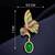 Designer multicolor butterfly brooch with green oval stone & american diamond embellishments