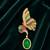 Designer multicolor butterfly brooch with green oval stone & american diamond embellishments