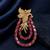 Royal swan pink crystal & cz stone gold plated designer brooch pin