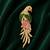 Luxury parrot motif pink stone & green crystal designer brooch pin for women