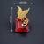 Royal fairy bird red crystal stone gold plated designer brooch pin