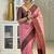 Marron Babypink color art silk blend sarees with blouse
