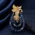 Royal swan blue crystal & cz stone gold plated designer brooch pin