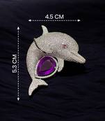 Luxury dolphin designer brooch with sapphire  crystal & american diamonds ocean-brooch