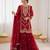Red georgette thread with embroidered sharara suit