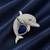 Luxury dolphin designer brooch with  american diamonds | rhodium-plated ocean-inspired statement brooch