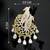 Elegant twin parrot designer brooch with yellow crystal leaves & dangling teardrop stones | brooch