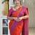 Orange Pink color art silk blend sarees with blouse