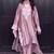 Peach natural crep silk party wear embroidery suit set