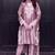 Peach natural crep silk party wear embroidery suit set