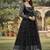 Black maslin cotton party wear embroidery anarkali suit set
