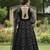 Black maslin cotton party wear embroidery anarkali suit set