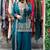 Sky blue natural crep silk  party wear embroidery suit set