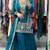 Sky blue natural crep silk  party wear embroidery suit set