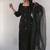 Black natural crep silk party wear embroidery suit set