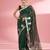 Dark green premium kota doria silk saree with zari work