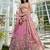 Pink Satin Heavy Embroidery Sequence work Lehenga Choli with Dupatta