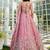 Pink Satin Heavy Embroidery Sequence work Lehenga Choli with Dupatta