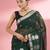 Dark green premium kota doria silk saree with zari work