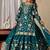Green heavy chinon silk party wear embroidery suit set