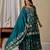 Green heavy chinon silk party wear embroidery suit set