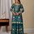 Green heavy chinon silk party wear embroidery suit set