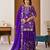 Purple heavy chinon silk party wear embroidery suit set