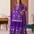 Purple heavy chinon silk party wear embroidery suit set