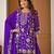 Purple heavy chinon silk party wear embroidery suit set